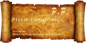 Pitlik Pintyőke névjegykártya